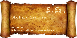 Skolnik Szilvia névjegykártya